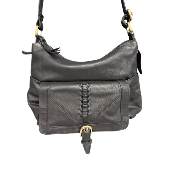 Great American Leatherworks Leather Crossbody Shoulder Bag Front Flap Women Bla - Picture 2 of 11